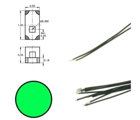 Led cu fire conexiune, verde