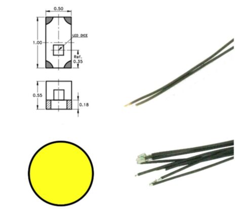 Led cu fire conexiune, galben