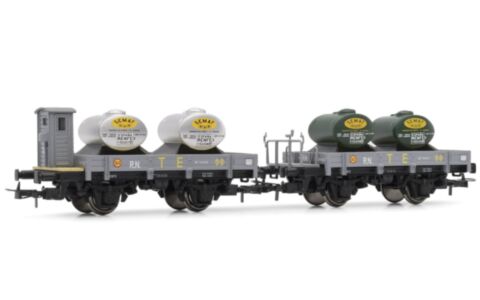 Set 2 vagoane platforma cu recipienti, Renfe