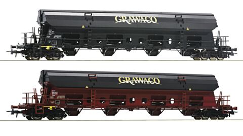 Set 2 vagoane cu acoperis rabatabil, Grawaco